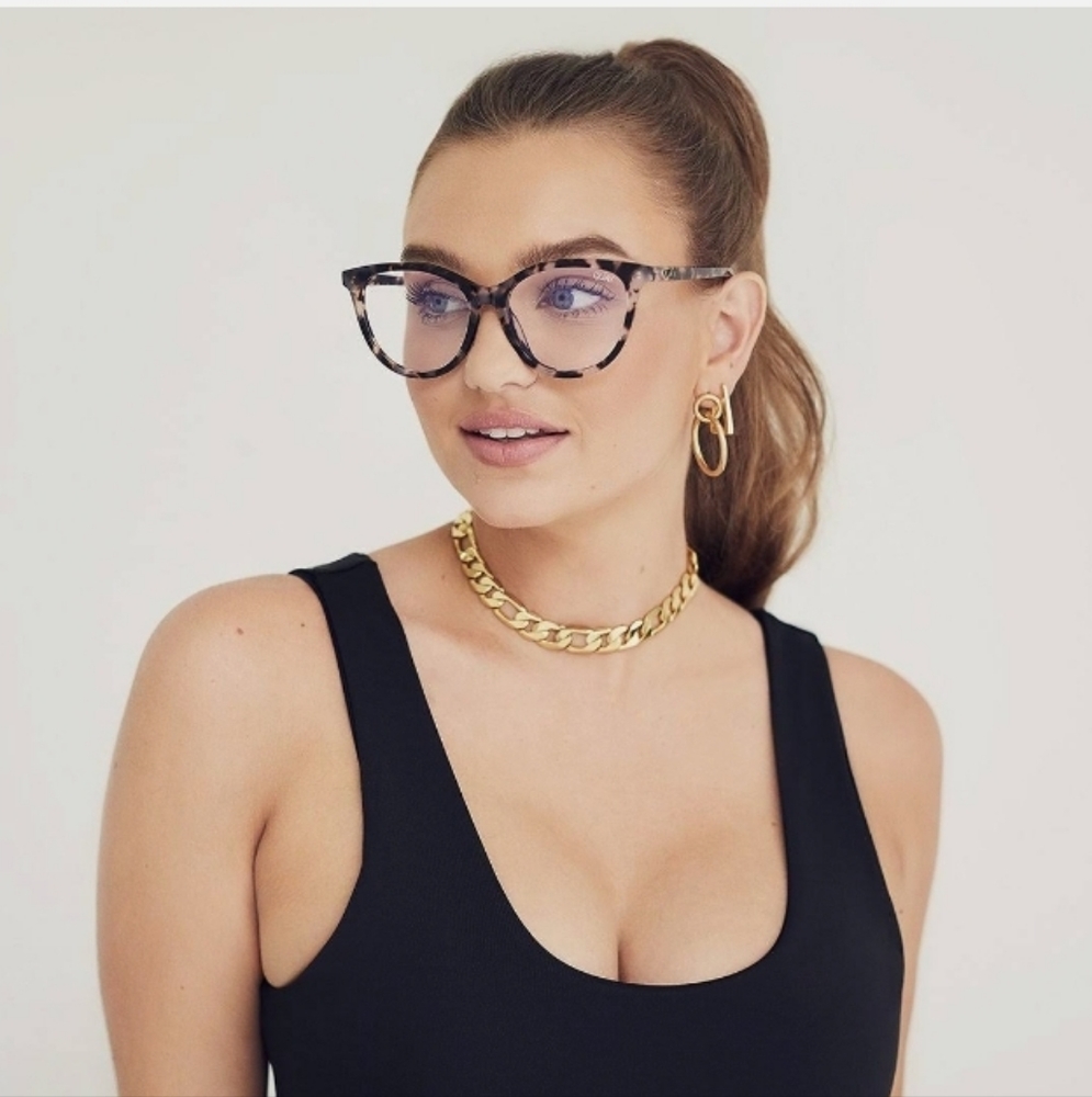 Brand New Quay Australia All Nighter Tortoise Blue Light Computer Glasses NWT